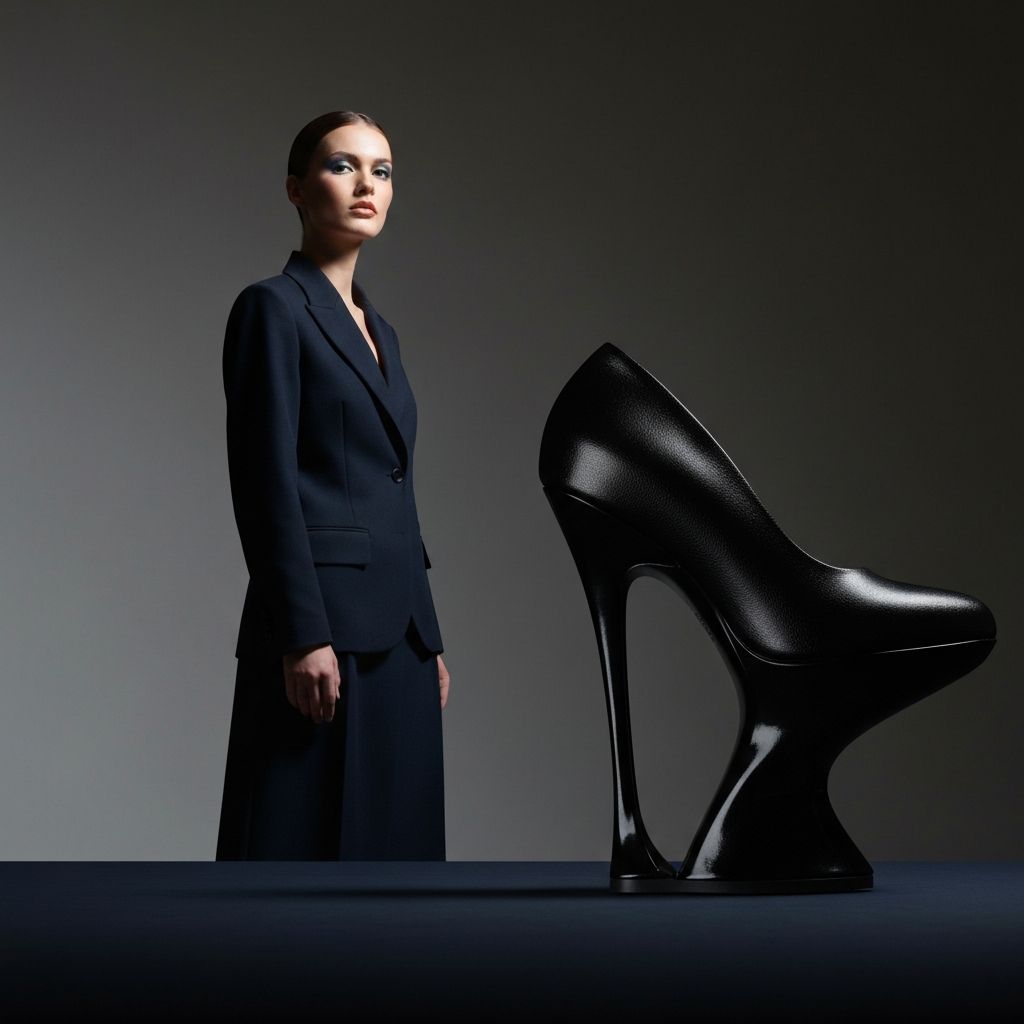 Sculptural Noir Heel